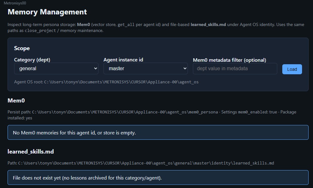 metronisys mem0 Manager